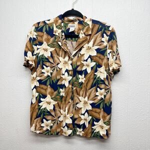 Classic Elements Vintage Floral Cottagecore Beach Bohemian Womens Top Size XL